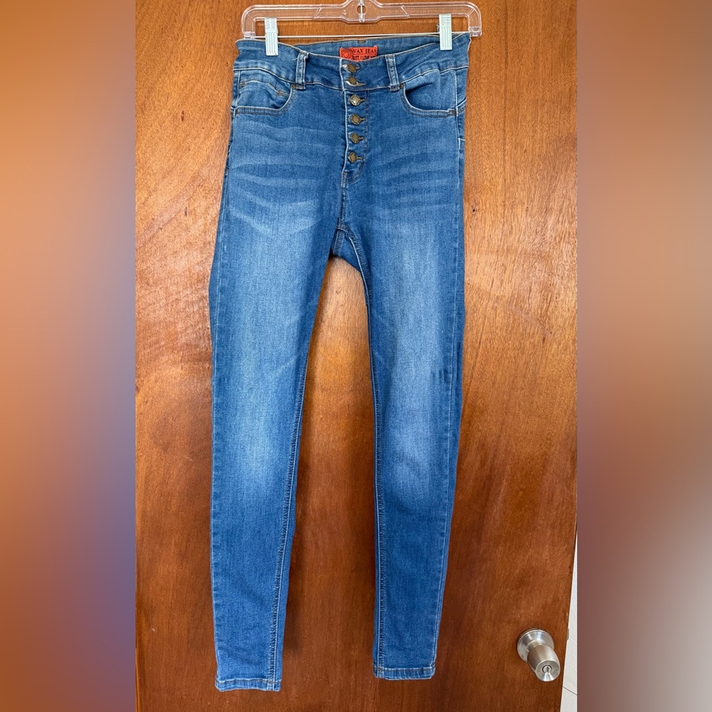 Women’s Skinny High-Rise Button-Fly Denim Jeans - Blue